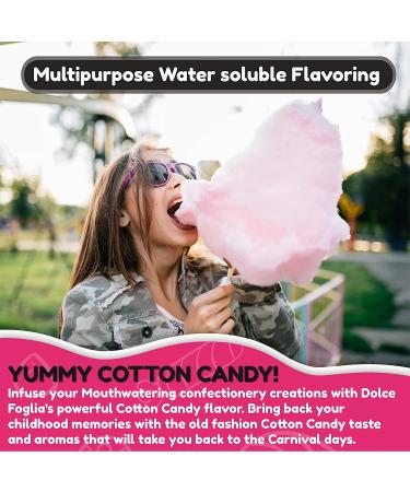 Cotton Candy Flavor Concentrate for Food  2 Oz. Water-Based Cotton Candy Flavoring for Beverages  Pastries  Gummies  & Jams in Glass Bottle  Confection & Candy Flavoring Oils by Dolce Foglia Cotton Candy 2 Oz. - Buy Online on SooperMarket.com