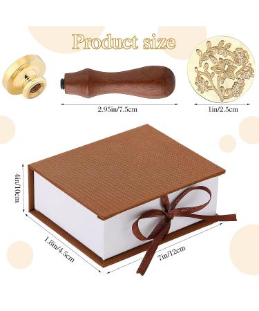 Chrisfall 6 Pcs Floral Wax Seal Stamp Set for Wedding Greeting Cards - Botanical Sealing Stamper Kit with Wooden Handle and Brass Head - Buy Online on SooperMarket.com