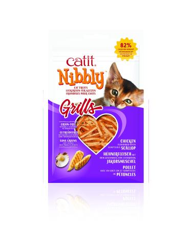 Catit Nibbly Grills Chicken and Scallop Chew Strips for Cats 30g with Scallop 311 g (Pack of 1)