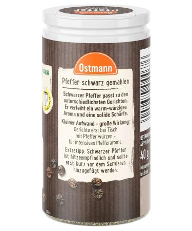 Buy Ostmann Black Pepper Ground 40g - Pack of 2 | Premium Quality | International Shipping - Buy Online on SooperMarket.com