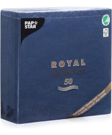 50 Napkins ROYAL Collection 1/4 Fold 40 cm x 40 cm (Dark Blue) 16" Dark Blue