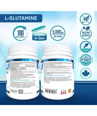 L-Glutamine Powder Corn-Free Non-GMO 100-Day Supply Vegan L Glutamine For Gut Health & Post Workout (500 mg) - Buy Online on SooperMarket.com