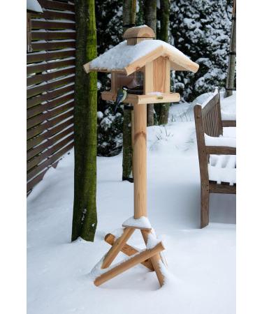 Dobar 21277E Large Bird Feeder Solid Wood Bird House with Shingle Roof Premium Bird Feeding Station for Container Montage 38x38x30 cm - Buy Online on SooperMarket.com