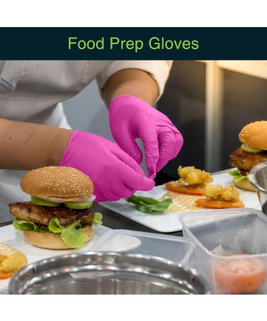 Fuchsia Hot Pink Nitrile Disposable Gloves - 50 Count - Medium 3 Mil - Powder & Latex Free - Medical Exam & Food Safe Gloves - Buy Online on SooperMarket.com