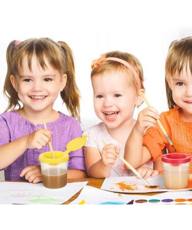 Non-Spill Paint Cups for Kids with Flip Lids - Set of 24 Assorted Colors for Art Supply, School, Classroom, Artist Studio - Buy Online on SooperMarket.com