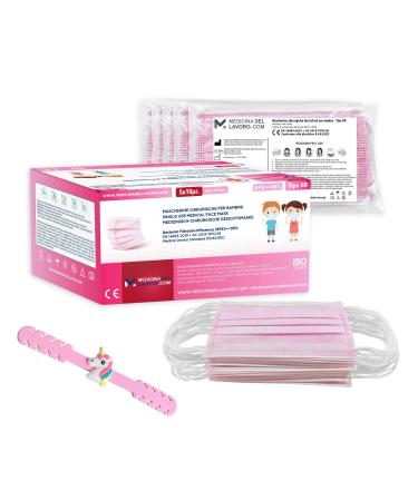 50 mouth and nose protection children mask rose | Mask mouth protection filter type iir | standards 14683: 2019 CE certified facial mask for medical use tested for BFE 98 3 Located masks | 50 pieces