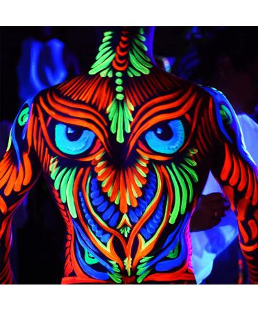 CCbeauty Neon UV Body Paint: 8 Colors Glow In The Dark Face Paint Kit with Brushes - Non-Toxic Professional Makeup for Adults Halloween Costumes - Buy Online on SooperMarket.com