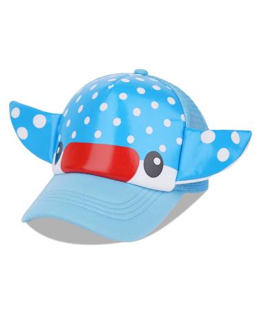 LANGZHEN Toddler Cute Animal Baseball Cap Adjustable Kids Outdoor Sun Hats Baby Mesh Back Cap for Boys and Girls (S-Whale)