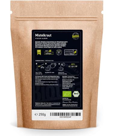 Biotiva Organic Mistletoe Herbal Tea 250g - Cut, Without Fillers - Bottled and Certified in Germany - Buy Online on SooperMarket.com