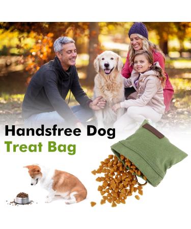 Jeffdad Dog Treats & Free-Handed Feed Bag for Training - Green Carabiner Closure | Perfect for Puppies - Buy Online on SooperMarket.com