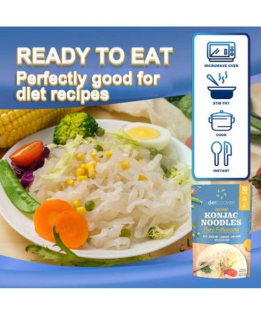 (Pack of 10) DIET COOKER Premium Konjac Noodles - Shirataki Fettuccine | Keto & Vegan Friendly - 9.52 oz | Low Calorie, Zero Net Carbs, Odor Free, Ready to Eat | Healthy Diet Food - Buy Online on SooperMarket.com