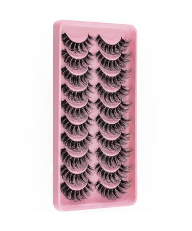 10 Pairs Clear Band Russian Volume Fluffy Strip Lashes - Naturally Wispy D Curly False Eyelashes (HT77-6) | International Shipping Available - Buy Online on SooperMarket.com