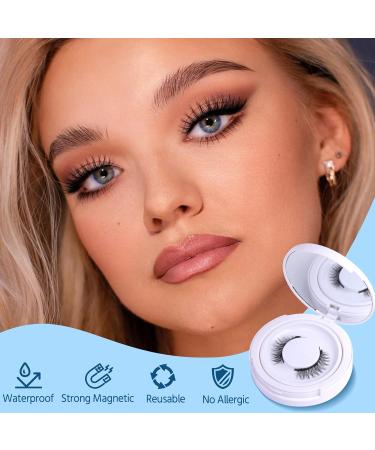 Magnetic Eyelashes without Eyeliner 12mm Magnetic Lashes Natural Look Reusable Magnetic Eyelashes Kit with Applicator Wispy False Eyelashes No Glue or Liner Needed by Geeneiya(2 Pairs) Magnetic-05CT - Buy Online on SooperMarket.com