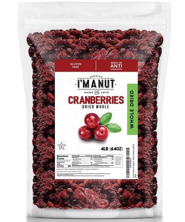 Dried Cranberries Original 4 Pounds, Resealable Bag, High in Antioxidant, Great for Salads, Cooking, and Mixes 4.0 Pounds