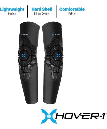 Hover-1 Men's Protective Elbow Pads - Hard PU Shells for Impact Resistance | Lightweight & Breathable Material for Maximum Comfort - Large, Black - Buy Online on SooperMarket.com