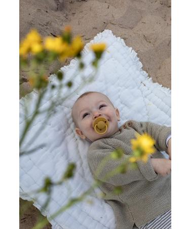 BIBSE de Lux Glow Pacifier 2-Pack | BPA-Free Silicone Cherry Shape Lights Up in Dark | 0-36 Months | Made in Denmark - Sage Night / Cloud Night - Buy Online on SooperMarket.com