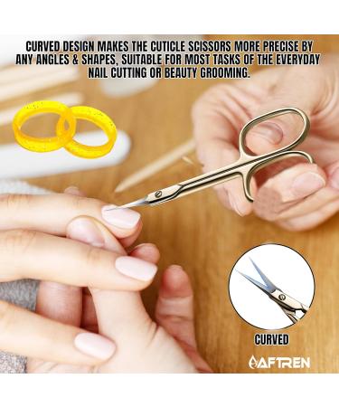 Cuticle Scissors Precision Manicure Beauty Nail Scissors for Small Children Cuticle Nipper Professional Stainless Steel Scissors for Men Women 3.7 Inch Gold - Buy Online on SooperMarket.com