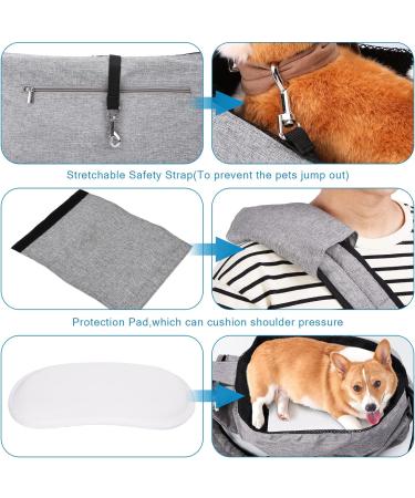 Ownpets Medium Pet Sling Carrier for 6.5-9kg Dogs/Cats - Reversible, Hands-Free, Adjustable Strap, Pocket - Grey - Buy Online on SooperMarket.com