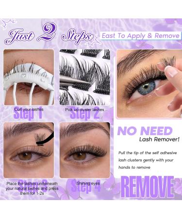 Self Adhesive Lash Clusters - Natural Eyelashes Extension No Glue Needed DIY Wispy Lashes CD Curl 10-16MM 72Pcs by Zegaine - Shop Now - Buy Online on SooperMarket.com