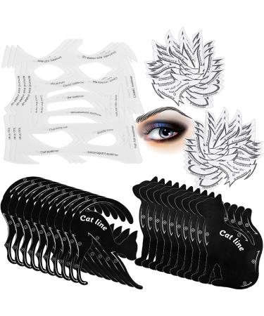 16 Pieces Eyeliner Stencil Set, Include 3 Pieces Eyeliner Smoky Stencil Pad Makeup Eyeliner Template, 3 Eye Makeup Stencil Eye Shadow Template, 10 Pairs Eyeliner Cat Shape Template for Eye Makeup Tool