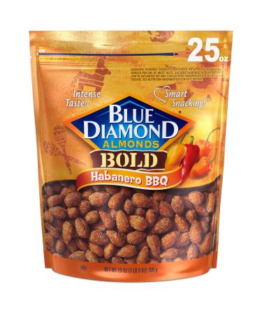 Blue Diamond Almonds Habanero BBQ Flavored Snack Nuts, 25 Oz Resealable Bag (Pack of 1)