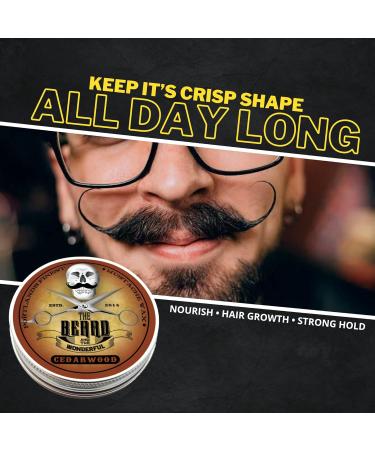 Cedarwood Beard Balm & Mustache Wax Styling Set - 30ml Balm & 15ml Wax - The Beard and The Wonderful - Buy Online on SooperMarket.com