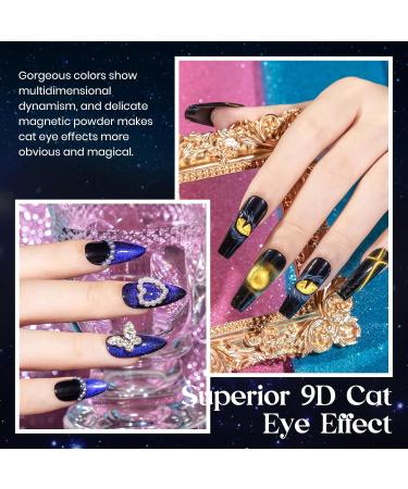 MIZHSE 8 Colors 9D Cat Eye Gel Nail Polish - Magnetic Gel Polish Kit | Galaxy Chameleon Effect for Stunning Nail Art | Soak Off Manicure & Perfect Gift for Ladies - Buy Online on SooperMarket.com