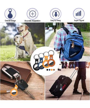 BRRAAVEES AirTag Keychain Holder - Anti-Lost PU Leather Case (3 Pack) - Pet Tracking Compatible - Buy Online on SooperMarket.com