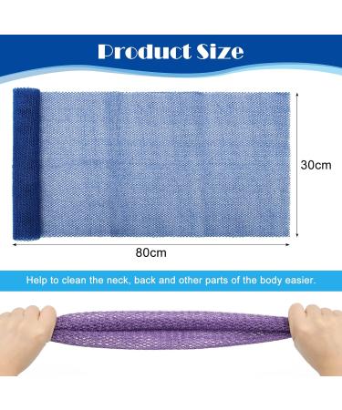 Windspeed 2Pcs African Body Exfoliating Net - Deep Cleaning Bath Sponge for Men and Women - Shower Scrubber - Stocking Stuffer - 80x30cm - Blue + Purple - Buy Online on SooperMarket.com