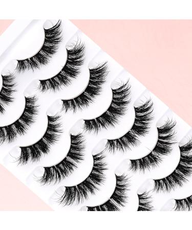 Higu clace False Eyelashes 10 Pairs Natural Wispy Lashes Soft Fluffy Mix10-16mm Individual Lashes Cluster Lightweight DIY Lash Extensions at Home - Bushy Flat 01 - Buy Online on SooperMarket.com