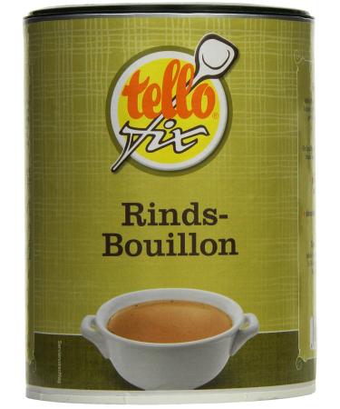 tellofix beef bouillon - versatile meat broth can be used as a universal seasoning for refining - low in calories - 1 x 540 g