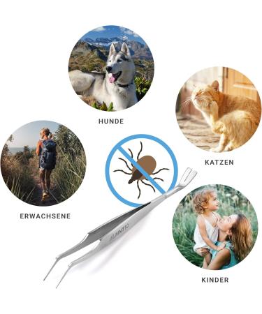 MNT10 Stainless Steel Tee Pliers - 2-in-1 Splinter & Tick Tweezers + Hooks for People & Dogs | Practical Metal Case & Free ID Card - Buy Online on SooperMarket.com