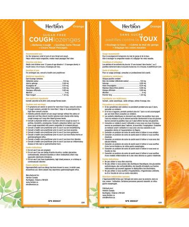 Herbion Naturals Sugar-Free Cough Lozenges with Natural Orange Flavour Relieves Cough Clears Nasal Congestion Soothes Sore Throat For Adults and Children 12 years and above (Pack of 6) 108 Count - Buy Online on SooperMarket.com
