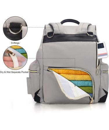 VS VOGSHOW Diaper Bag Backpack: Stylish & Durable Gray Maternity Nappy Bag - Buy Online on SooperMarket.com