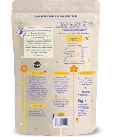 BONRAW Silverbirch Xylitol Sugar 1KG - Natural Alternative Sweetener for White Sugar - Pack of 1 - Buy Online on SooperMarket.com