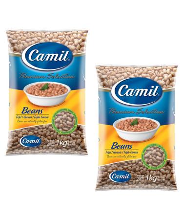 2 x Camil Brazilian Pinto Beans 1Kg | Premium Selection | Frijol Haricots Feijao Carioca | GMO Free | Naturally Gluten Free | Vegan | High Fibre & Protein