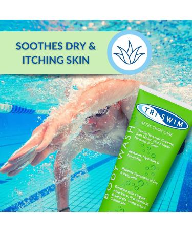 TRISWIM Chlorine Removal Body Wash | After Swim Care | Moisturising Anti-Chlorine Vegan Shower Gel For Swimmers | Apricot & Mango (250ml) - Buy Online on SooperMarket.com