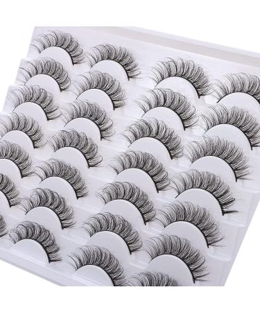 Outopen 14 Pairs D Curl Faux Mink False Eyelashes - 3D Fluffy Wispy Volume Pack - Buy Online on SooperMarket.com