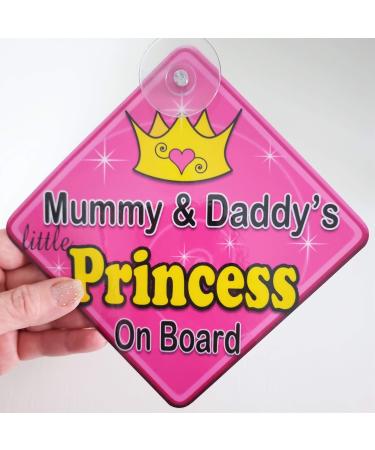Swirl Mummy & Daddy's Little Princess ON Board (Like Baby on Board Sign) Non Personalised Novelty Baby on Board car Window Sign.