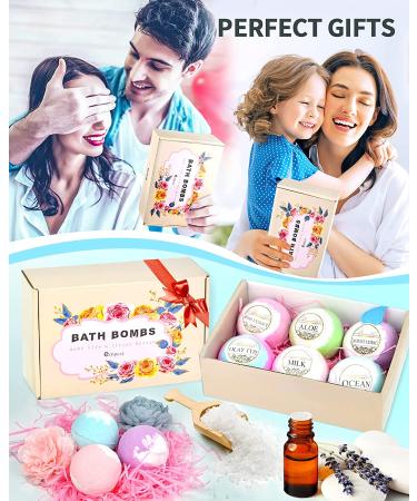 Natural Essential Oil Bath Bombs Gift Set - 6 Pack, 4.3 Ounce - Relaxing Spa Bath with Surprise Inside - Magnesium & Moisturizing - Perfect Women's Gift - Buy Online on SooperMarket.com