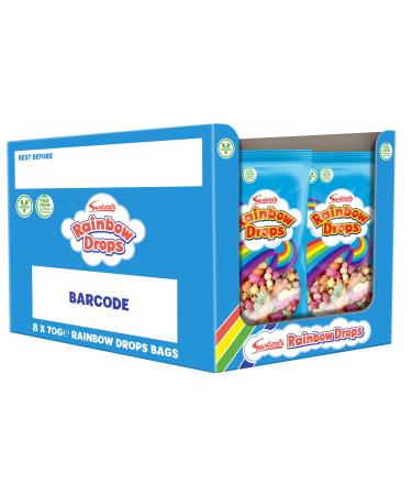 8X70G Swizzels Giant Rainbow Drops - A Delicious and Fruity Selection of Chewy Candy Treats