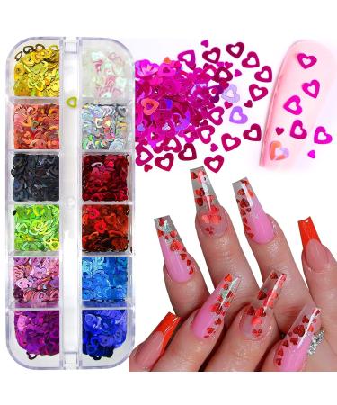 LoveOurHome Nail Glitters Sequins Set - Holographic Heart Butterfly Star Chunky Glitter Flakes for Nails & Crafts - Buy Online on SooperMarket.com