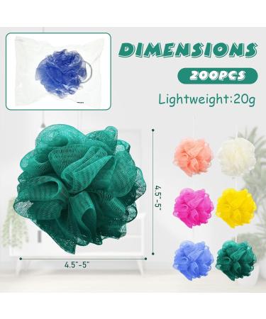 100 Pcs Bath Sponge Shower Loofahs Bulk Exfoliating Body Scrubber Pack - Assorted Colors - Bathing Accessories for Kids, Women, Men - Mesh Balls Travel Cleaning Wash Puff - Buy Online on SooperMarket.com