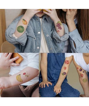 Everjoy Realistic Temporary Tattoos - 41 Watercolor Fruits Designs, 20 Pcs, Waterproof for Kids - Buy Online on SooperMarket.com