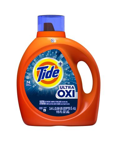 Tide Ultra Oxi Laundry Detergent Liquid Soap, 74 Loads, 115 Fl Oz, He Compatible