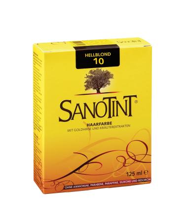 Sanotint Hair Color No. 10 Hellblond - 125 ml | Natural Color with Vegetable Extracts & Gold Brain Formula - Buy Online on SooperMarket.com
