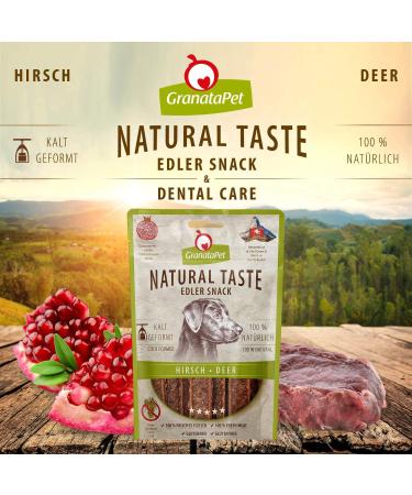 Granatapet Natural Taste Noble Snack Hirsch | Grain-Free & Sugar-Free Dog Treats | Tasty Reward for Dogs | 90g (2 Pack) - Buy Online on SooperMarket.com
