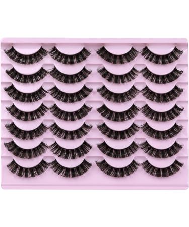 JIMIRE Russian Strip Eyelashes Cat Eye Volume Eyelashes Natural Look Like Eyelash Extensions Fluffy D Curly Thick Faux Mink Hybrid Lashes 14 Pairs Pack Natural RS Lashes - Buy Online on SooperMarket.com