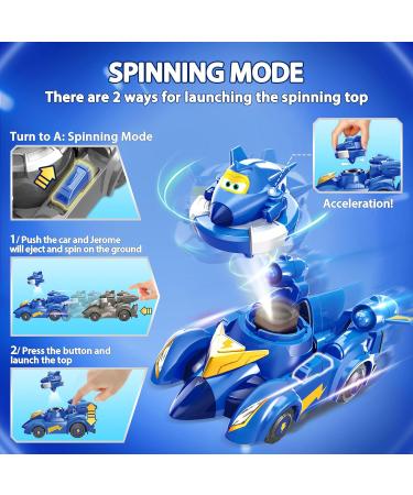 Super Wings Spinning Jerome & Vehicle - 2-in-1 Battle Toy for Kids Ages 3-8 | International Shipping Available - Buy Online on SooperMarket.com