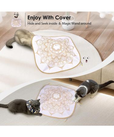 GoldenSun Cat Toy Chargeable 4-in-1 Interactive Kitten Toys for Indoor Cats Self Play Hide and Seek Cat Wand Toy Whack a Mole Exercise Cat Toys with 3Pcs DIY Replacement Feathers White Gold Passion Bohemian - Buy Online on SooperMarket.com